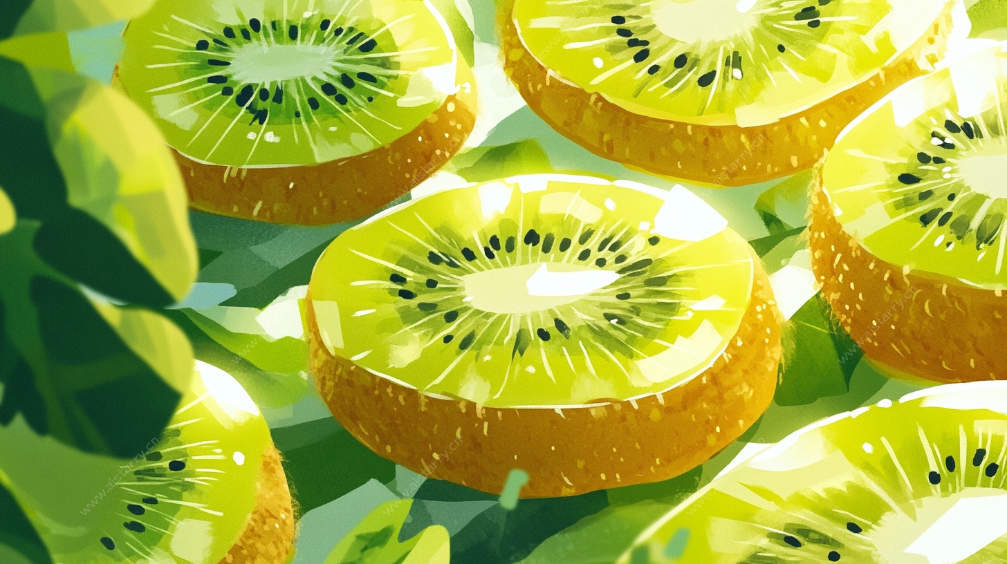 切片猕猴桃插画