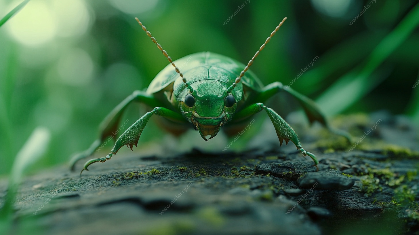 绿色甲虫特写