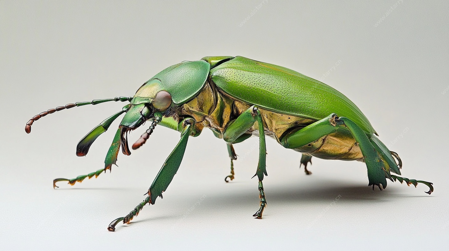 绿色甲虫特写