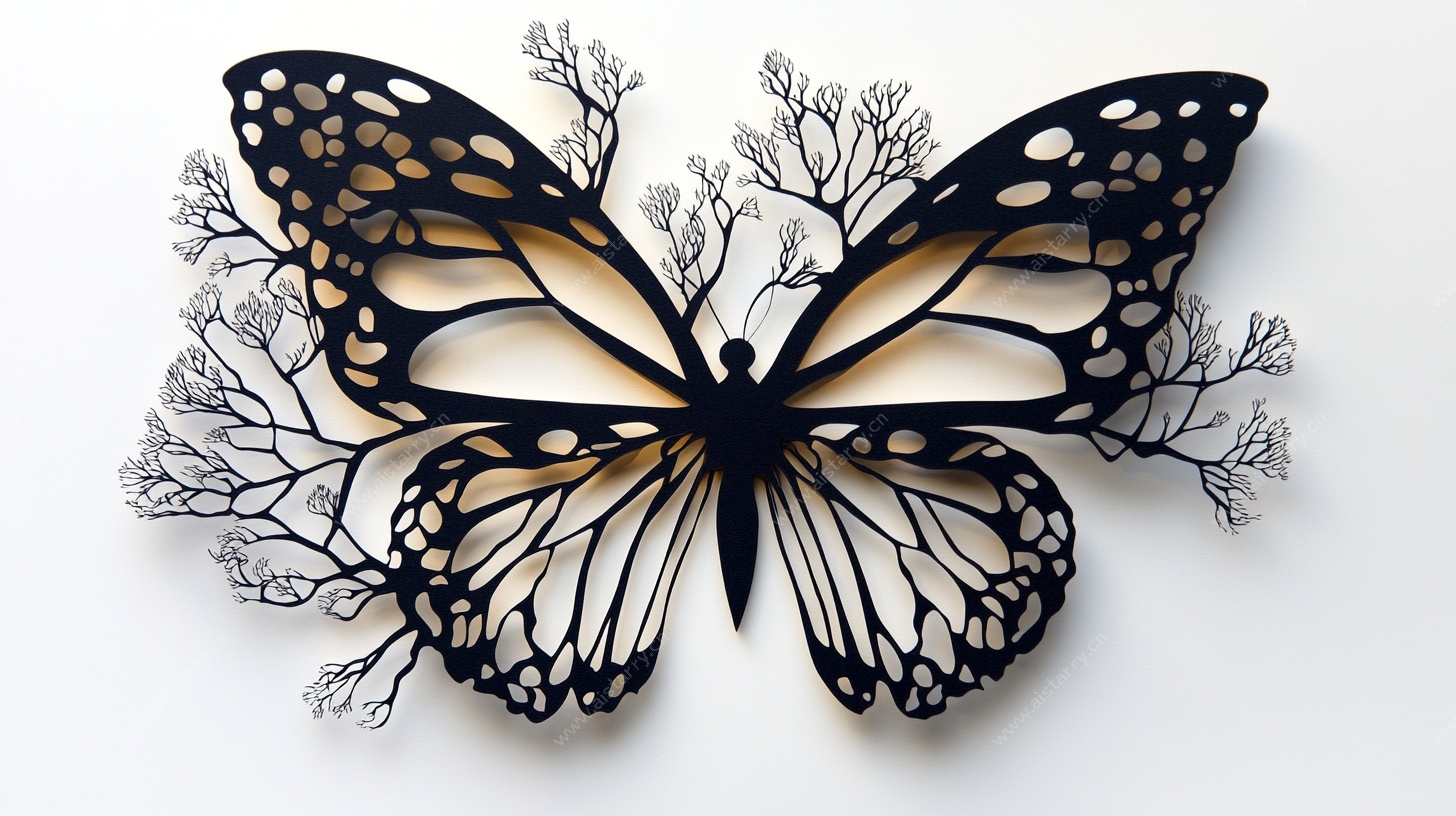 立体剪纸蝴蝶艺术作品