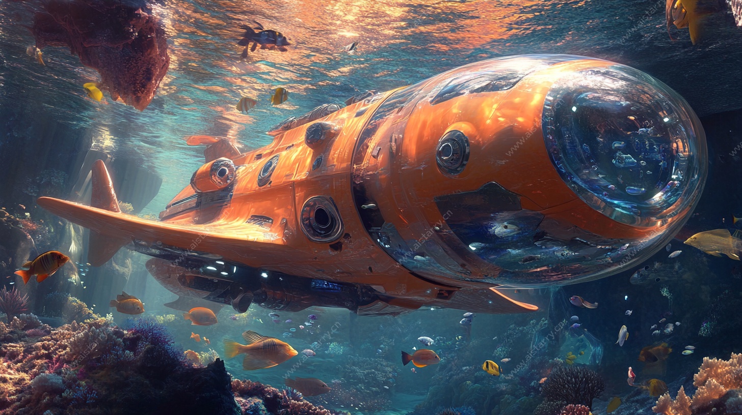 深海探险潜水器遨游海底
