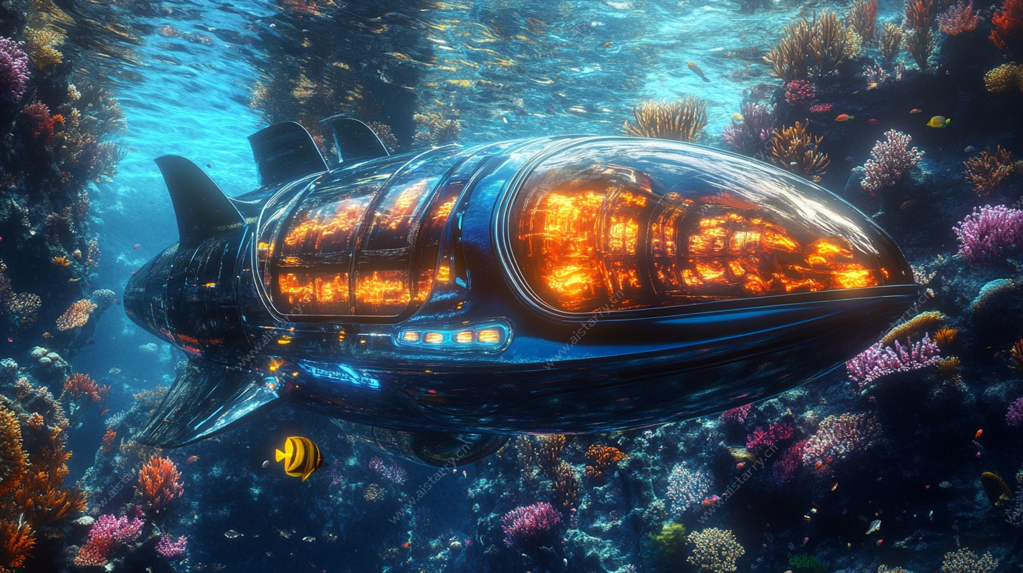 深海科幻潜水艇奇幻景象