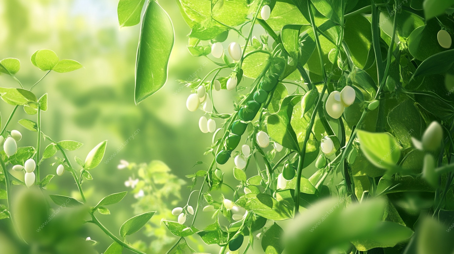 清新绿意豌豆藤特写