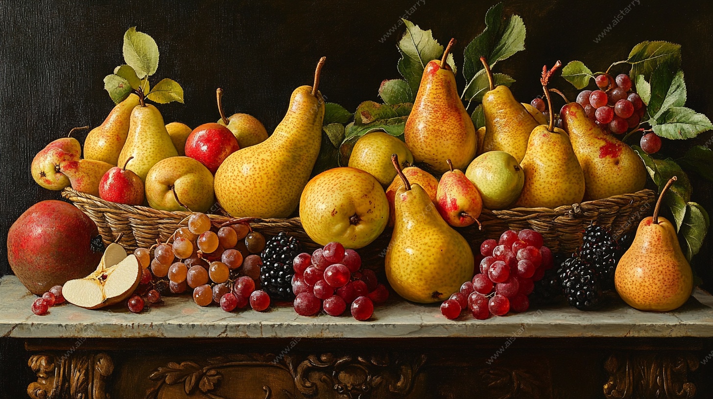古典风水果静物油画