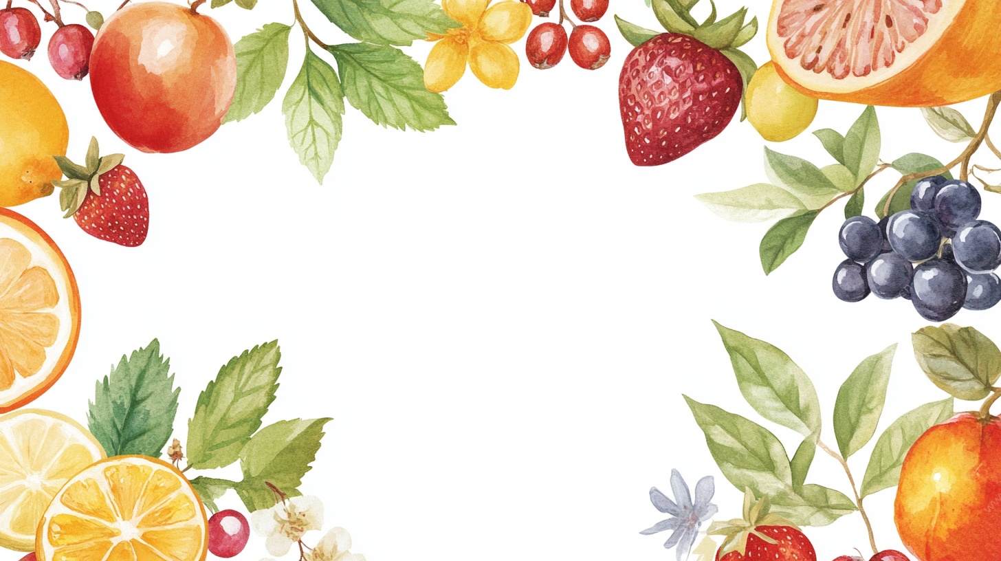 水果环绕边框插画