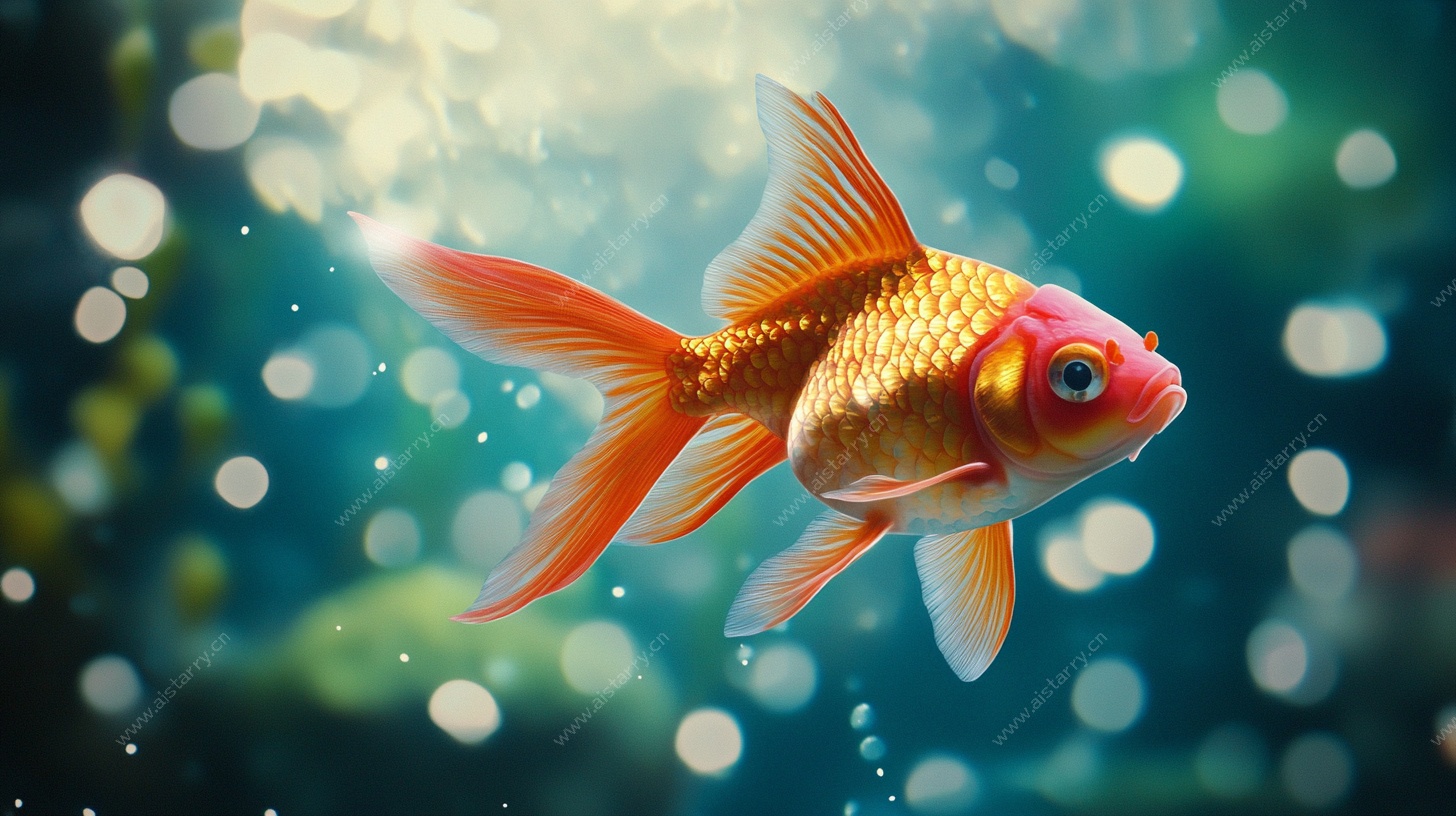 灵动金鱼水中游