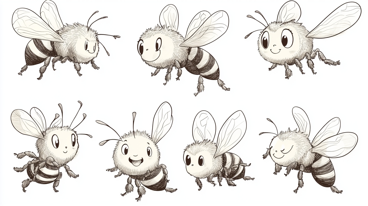 可爱卡通蜜蜂形象集合