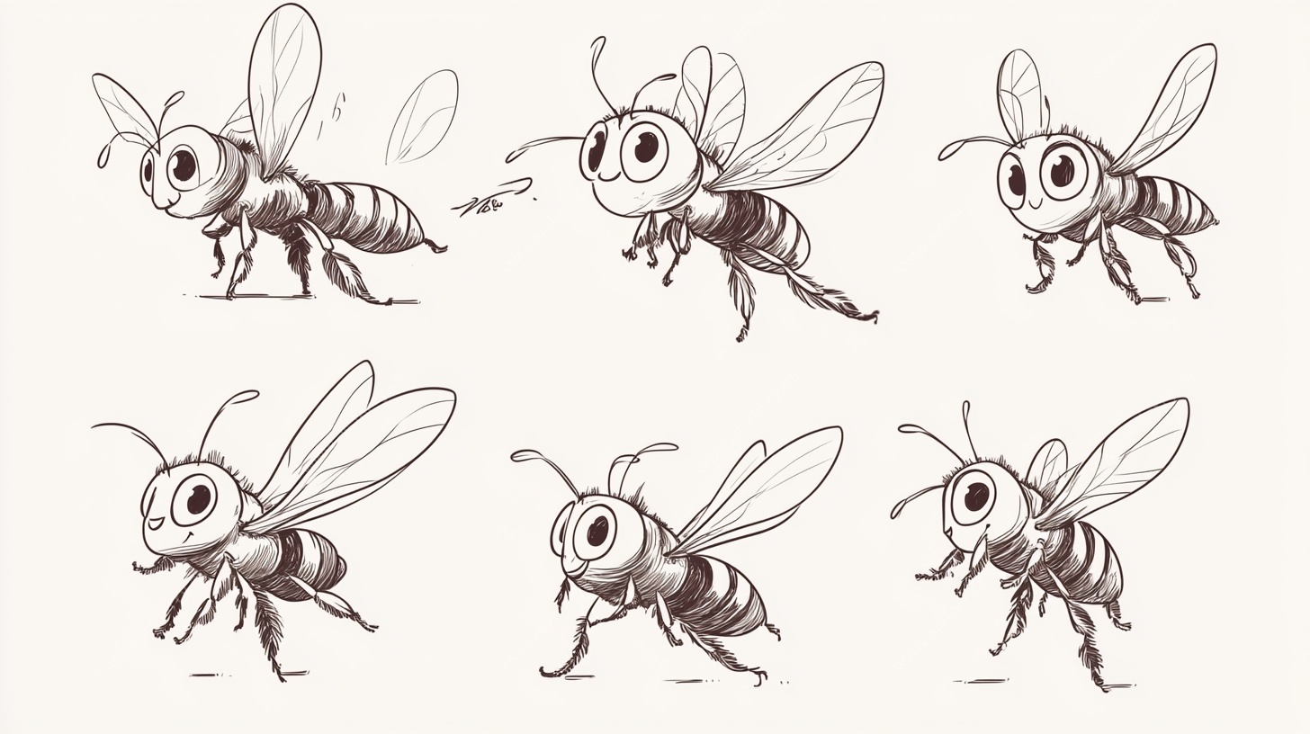 蜜蜂动作插画集