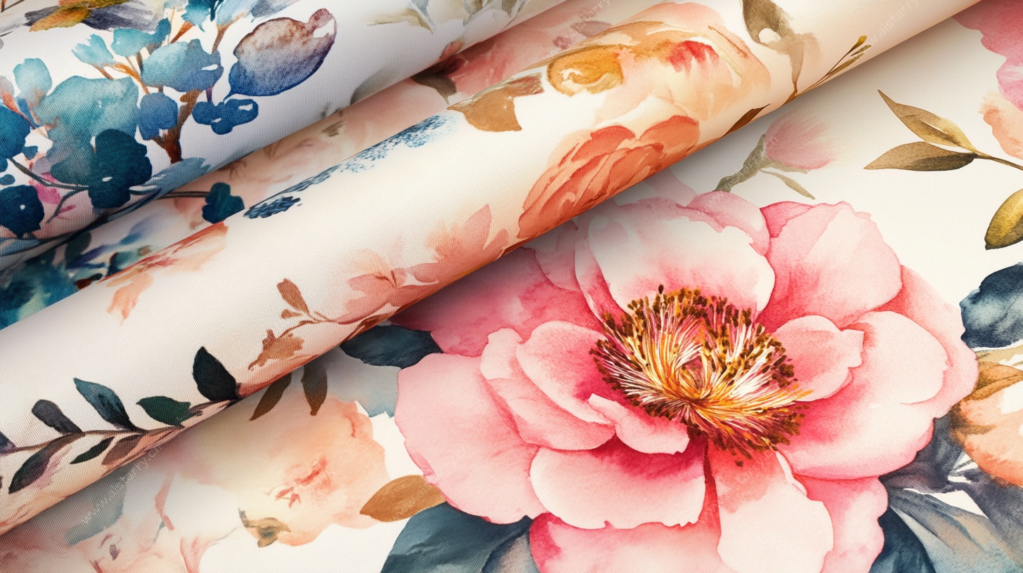 花卉图案布料特写
