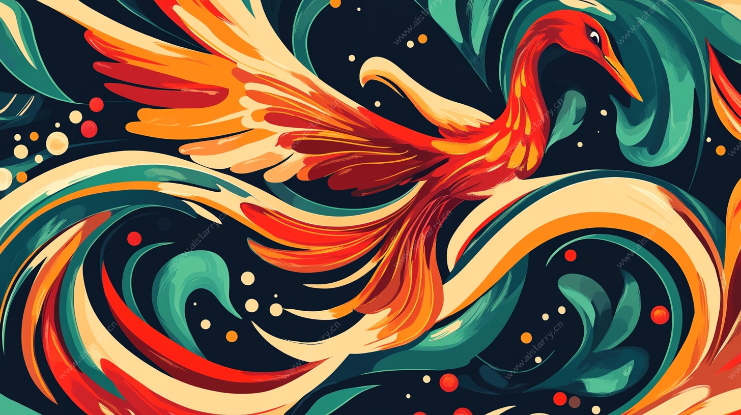 凤凰飞舞插画