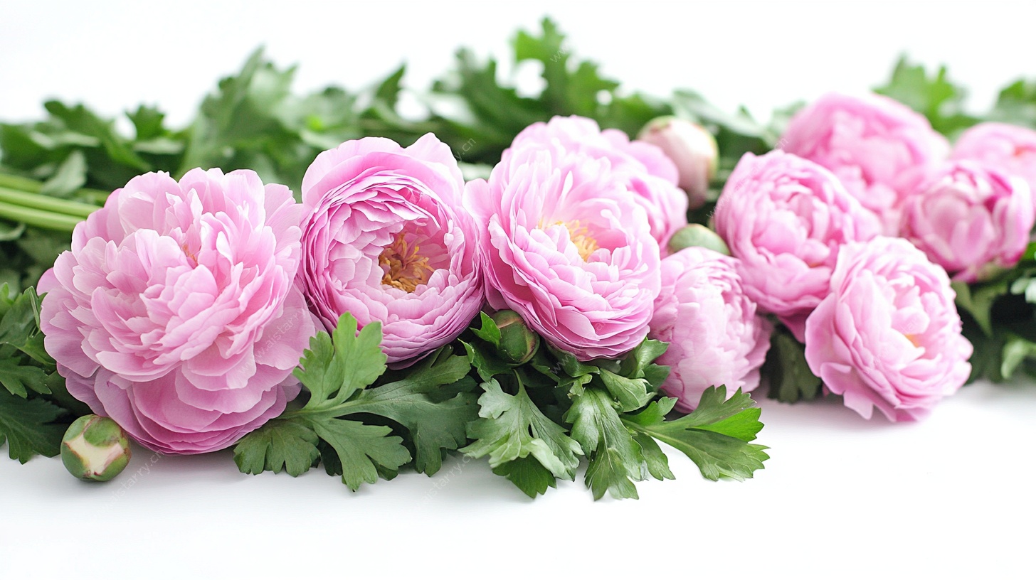 粉色洋牡丹花卉特写