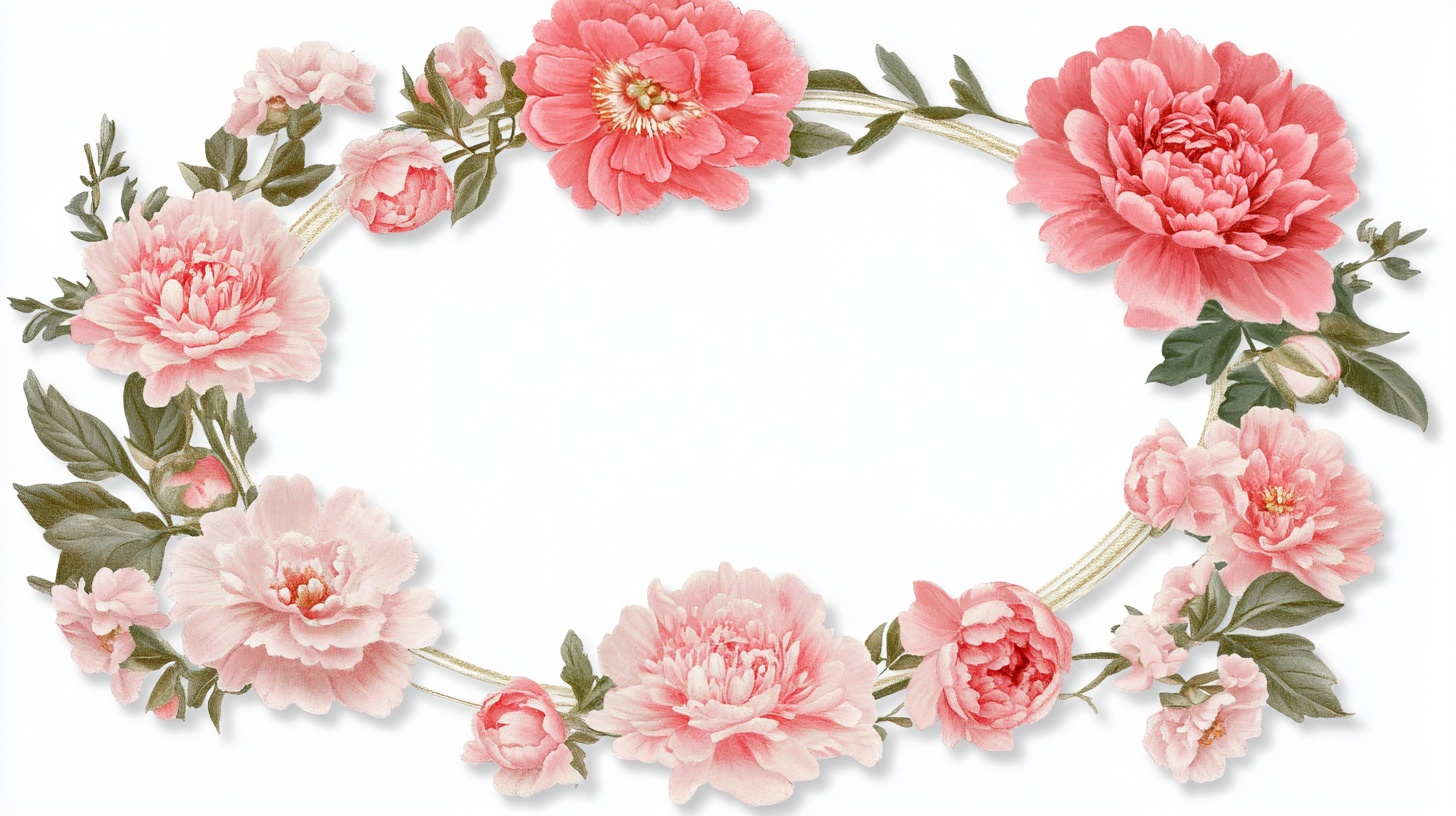粉色花卉花环装饰图