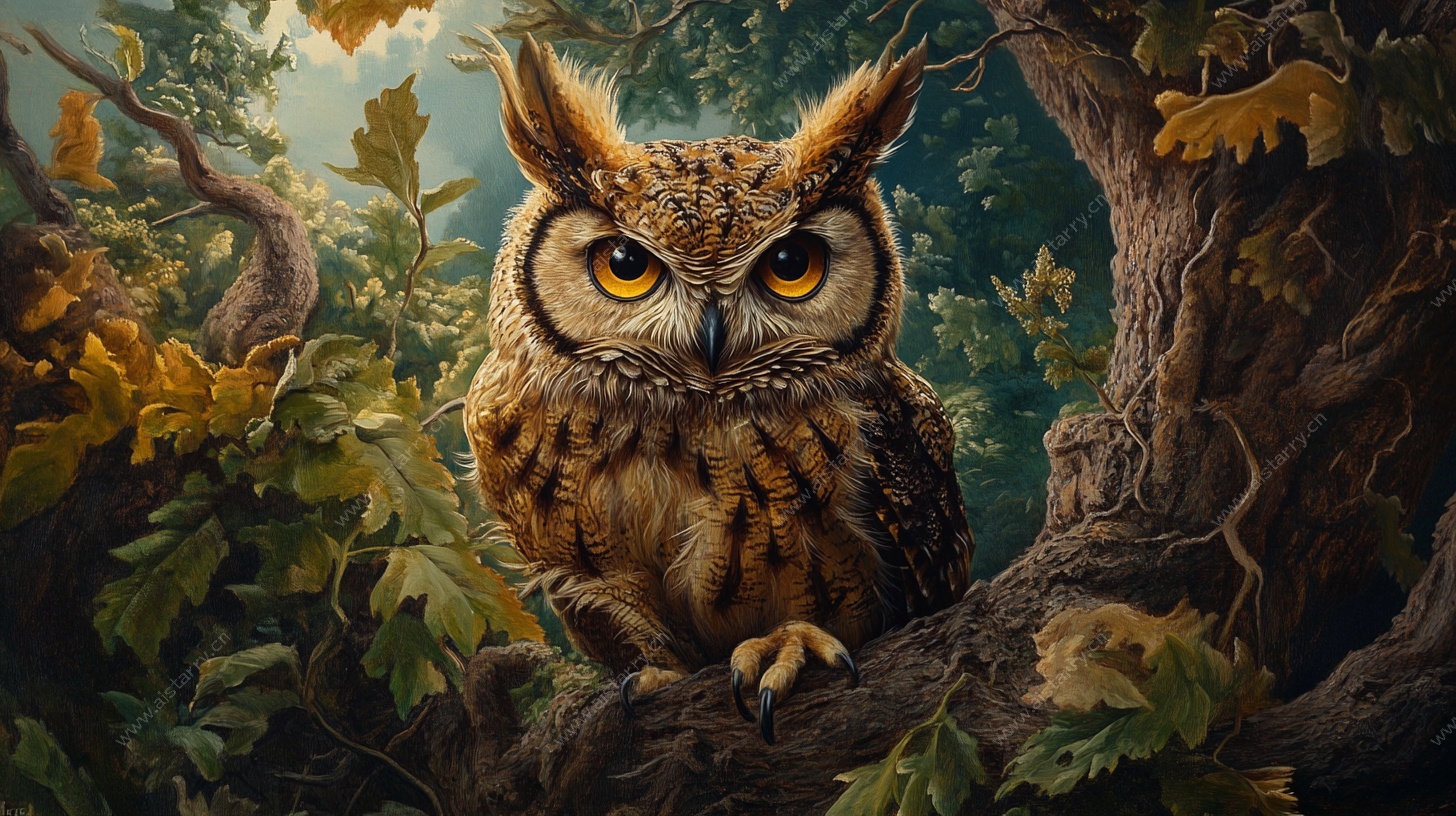 森林中的猫头鹰