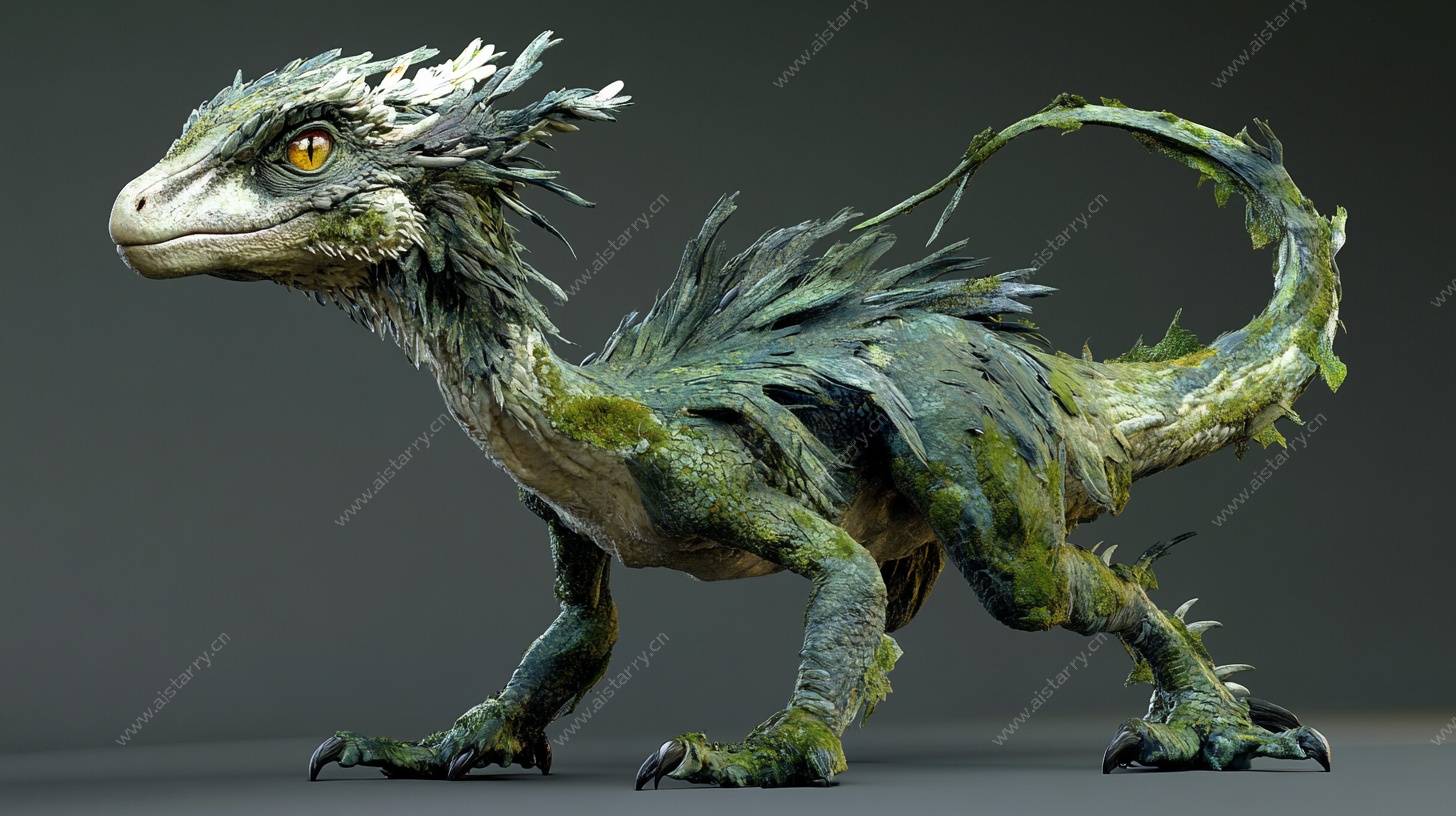 奇幻绿色小龙模型