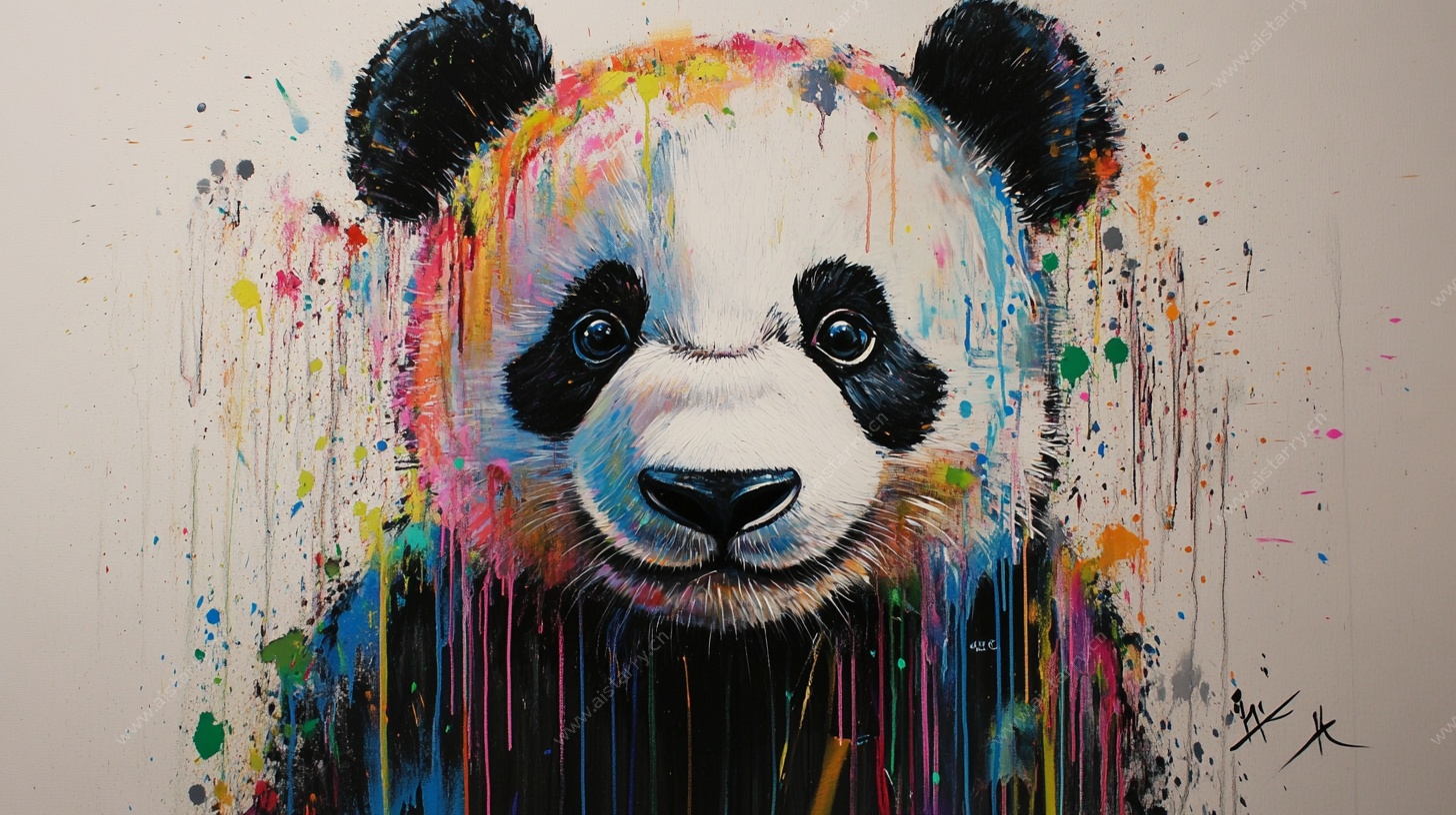 彩绘熊猫头像