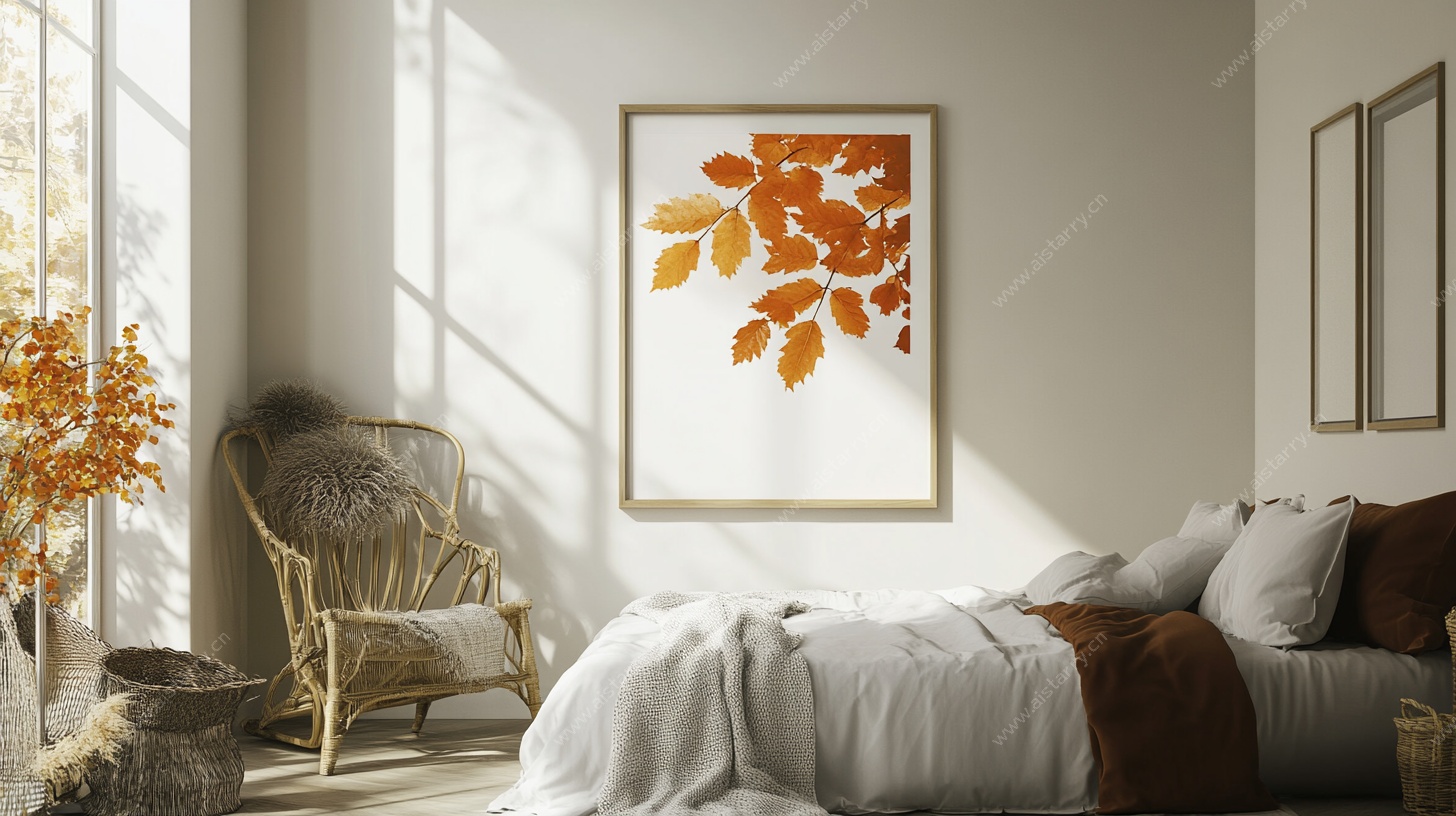 秋日卧室挂画装饰场景