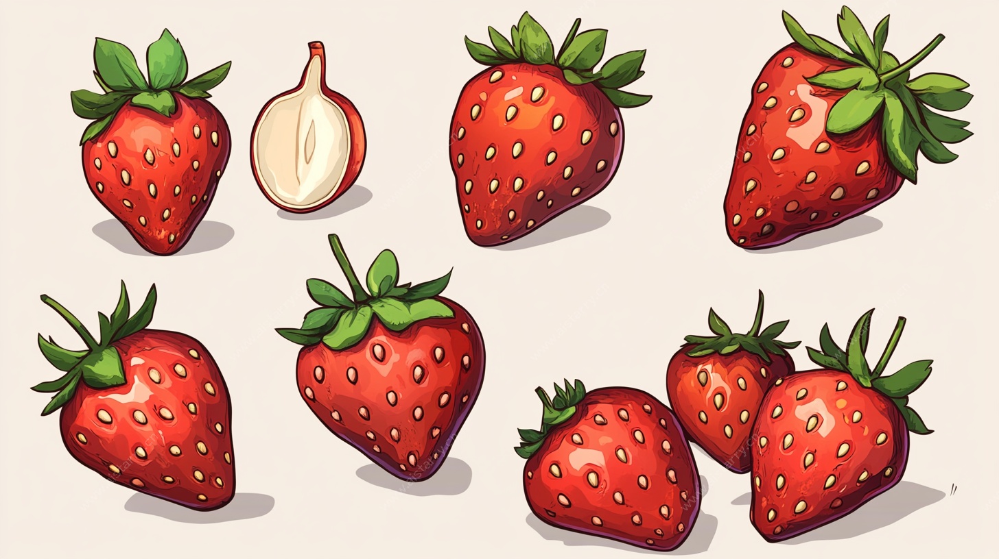 卡通草莓插画集合