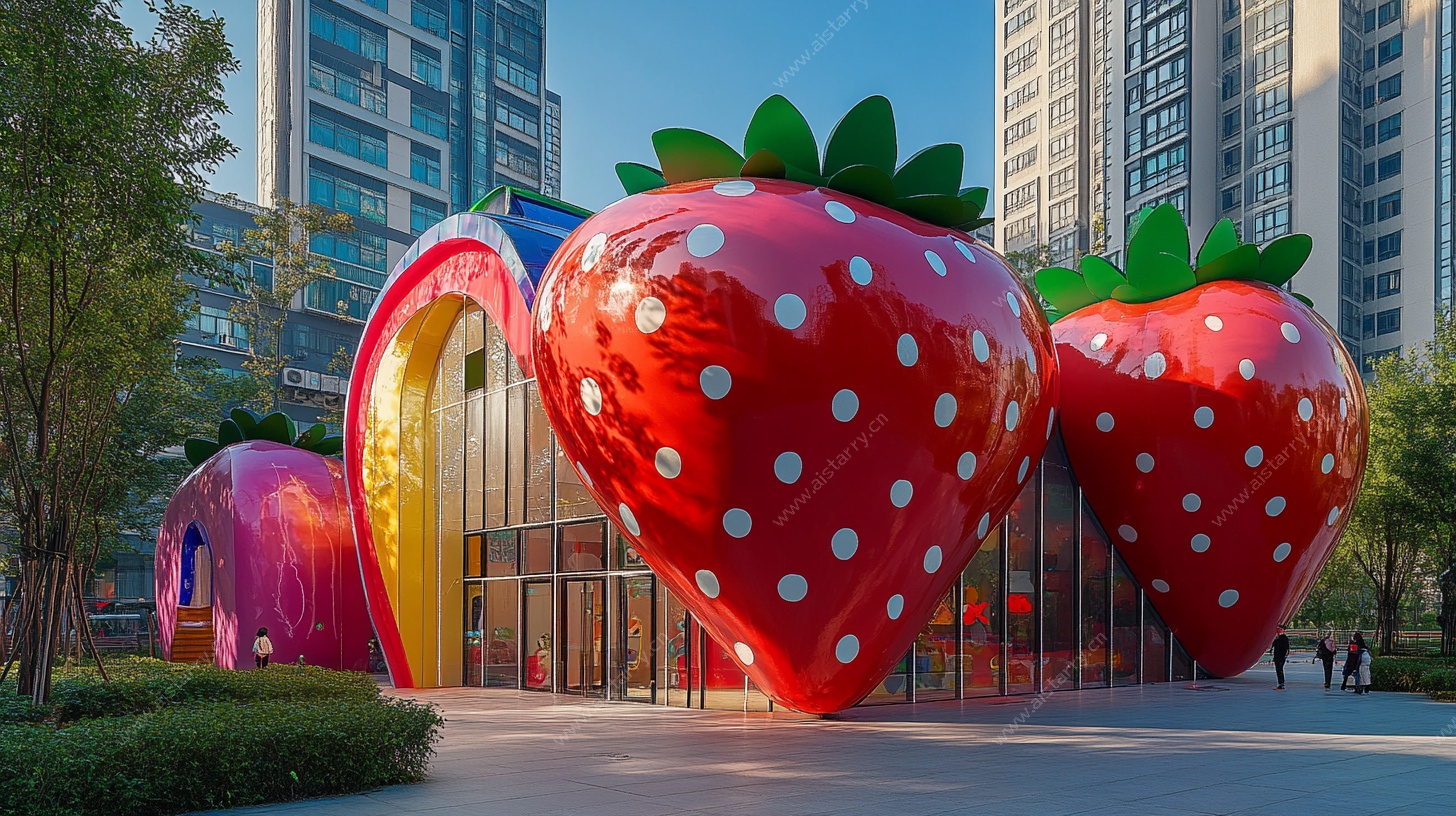 巨型草莓主题建筑景观