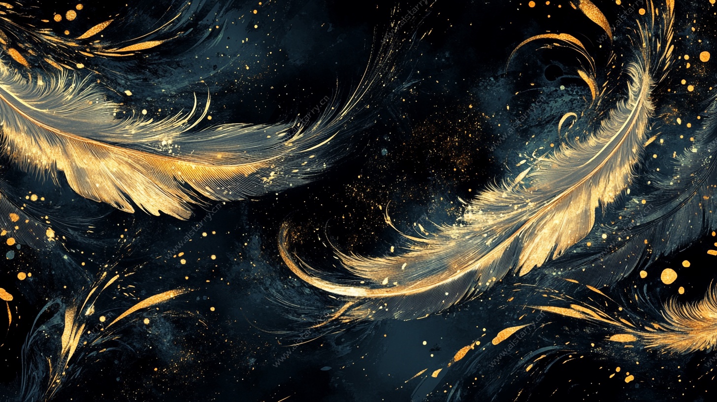 梦幻金羽星空背景图