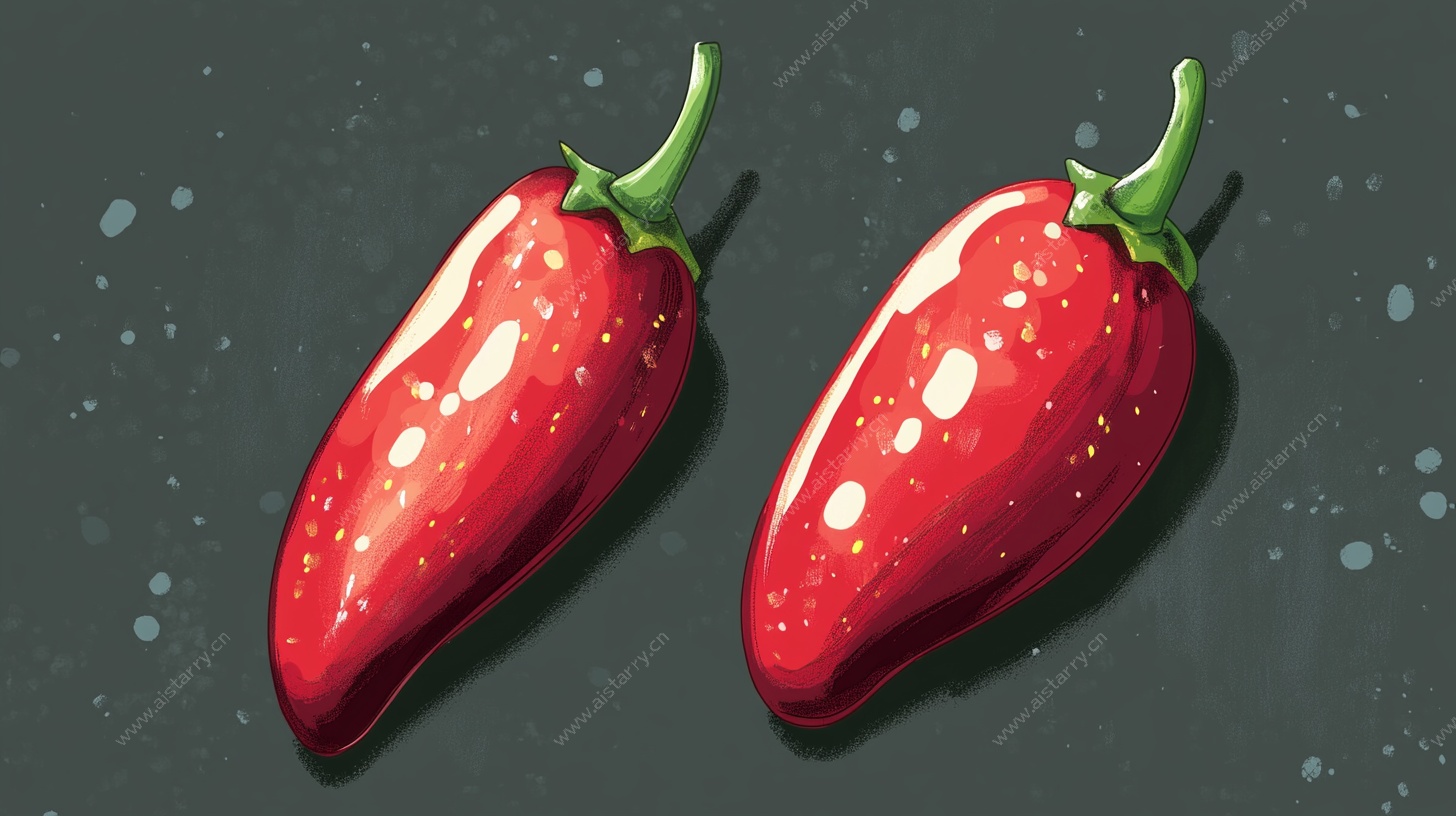 两个红辣椒插画