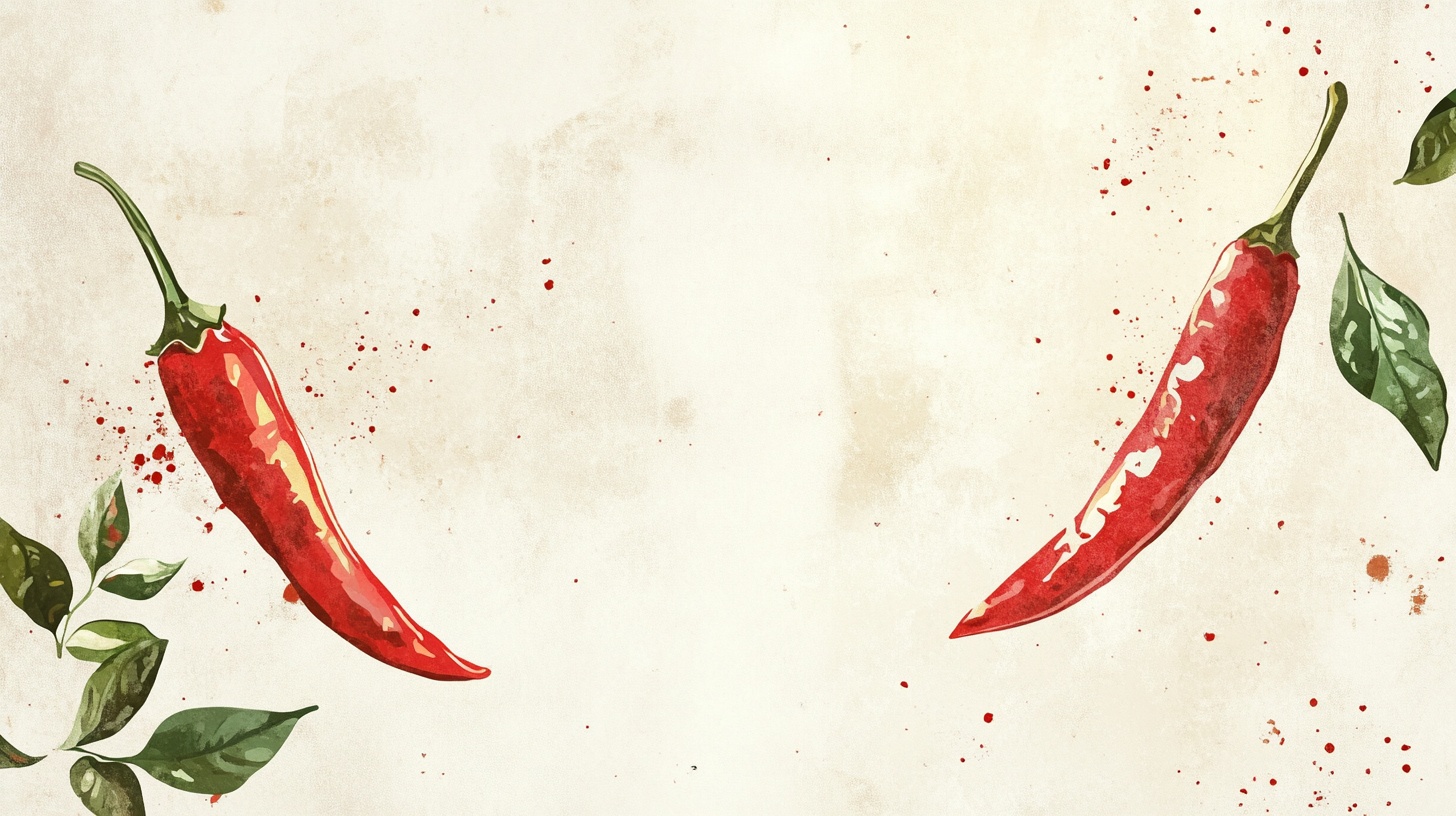水彩风红辣椒插画