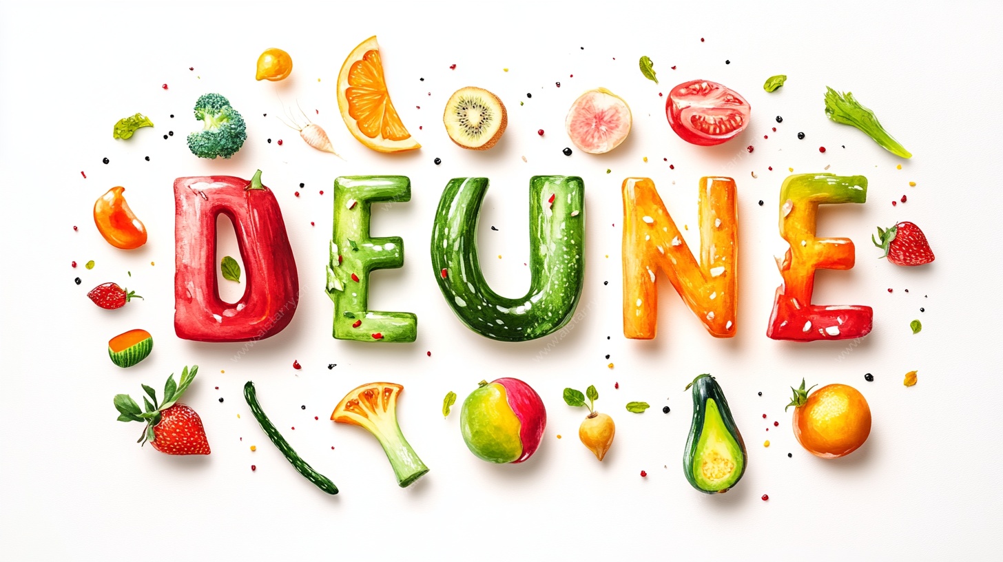 水果蔬菜拼成的字母图案