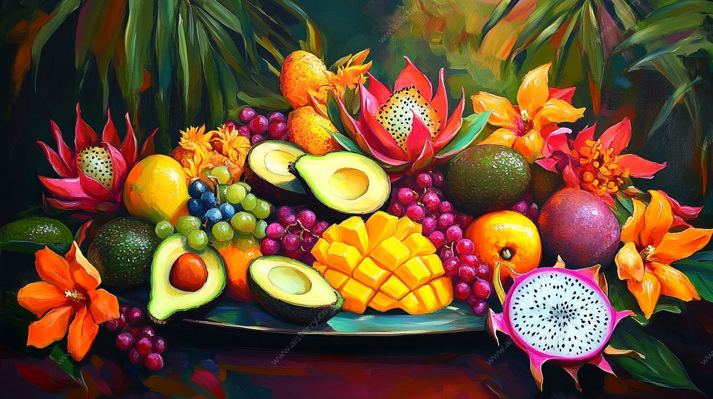 缤纷水果静物画