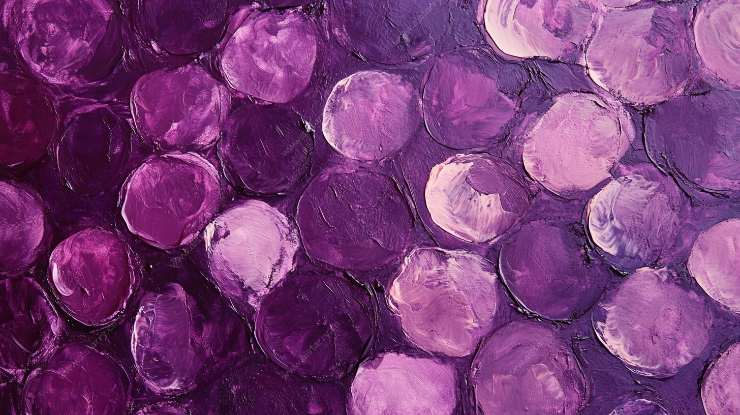 紫色圆形笔触抽象画