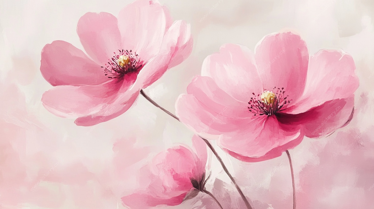 梦幻粉色花卉特写