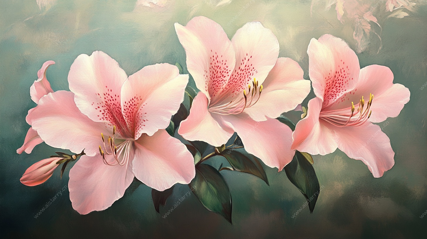 粉色优雅百合花特写