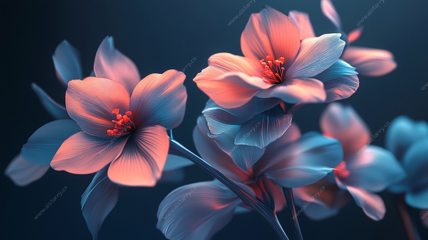 梦幻渐变花朵特写