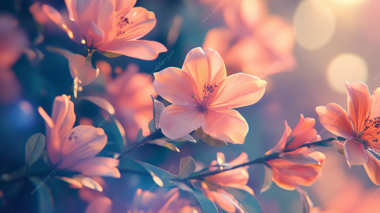 梦幻粉色花卉特写