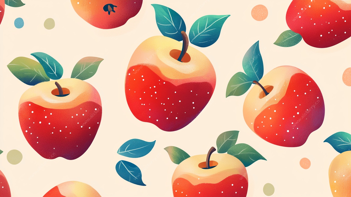 卡通苹果图案背景图