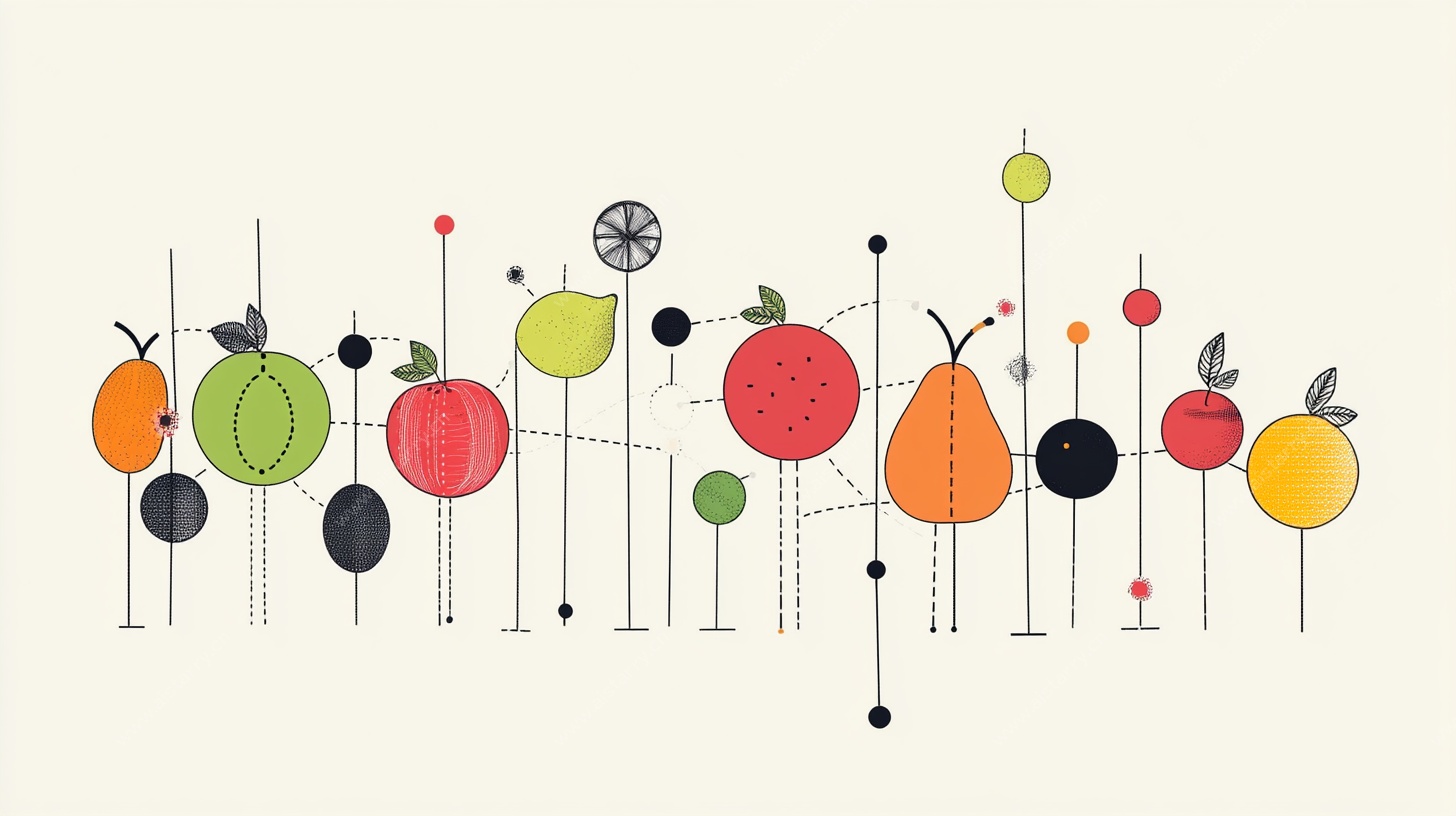 简约水果线条插画
