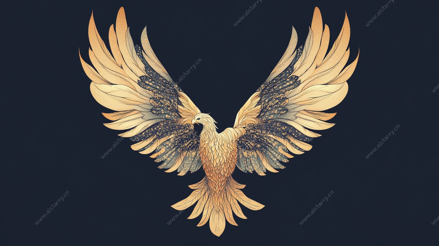 金色展翅雄鹰图案