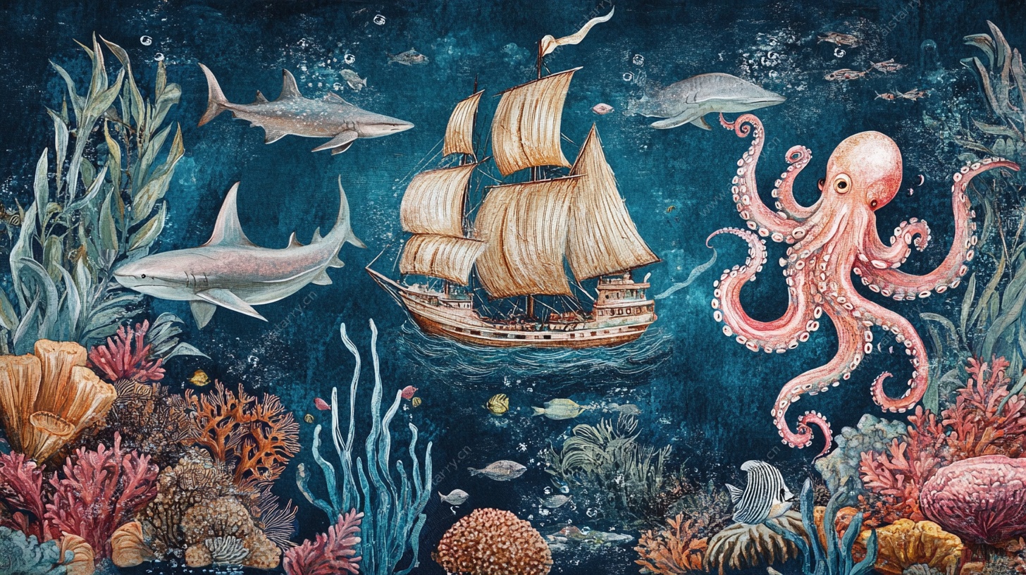 奇幻海底航行插画