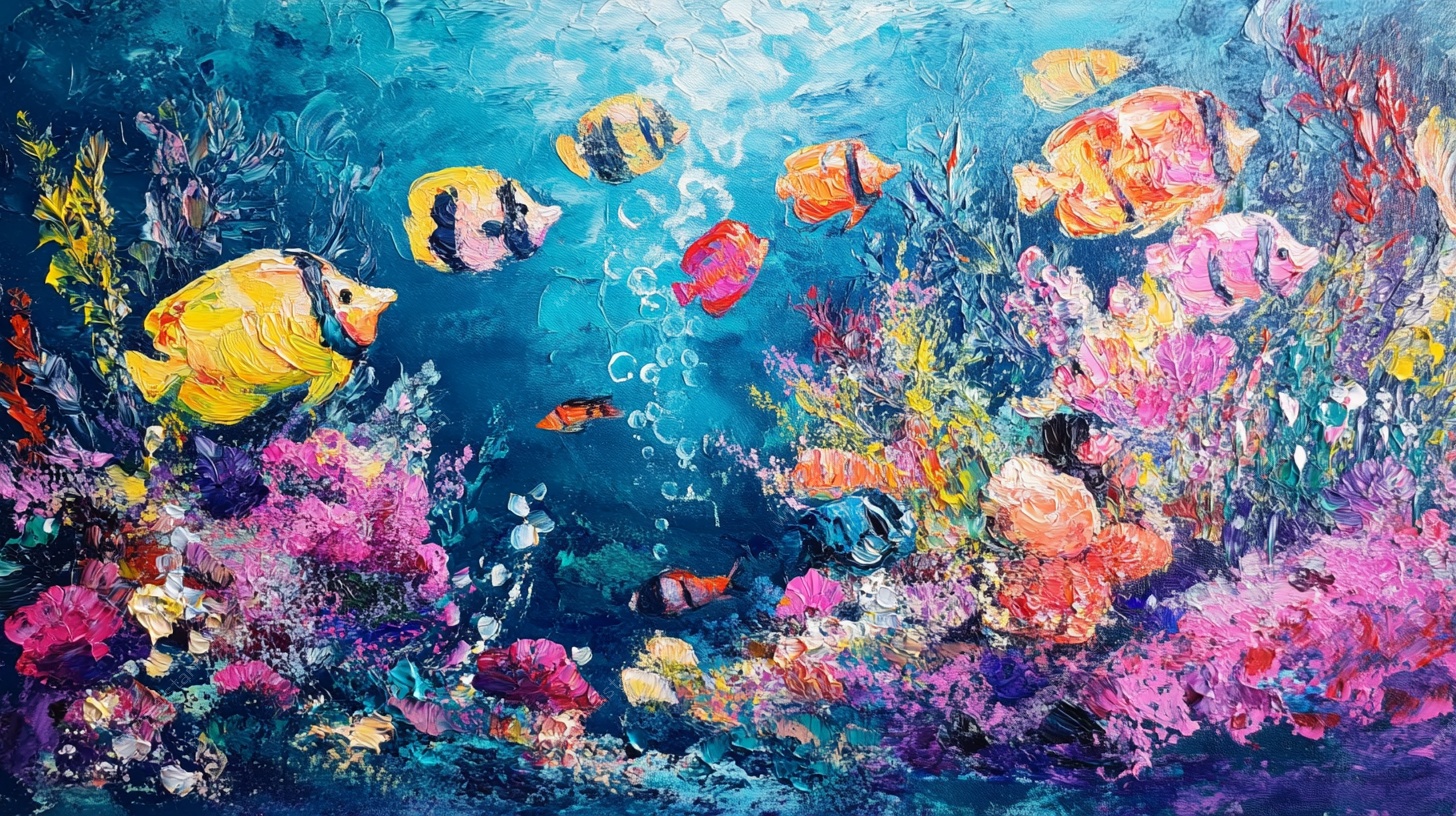 海底缤纷世界油画