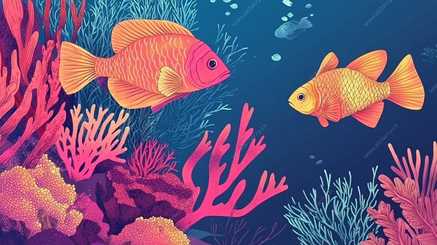 海底双鱼的奇幻珊瑚世界