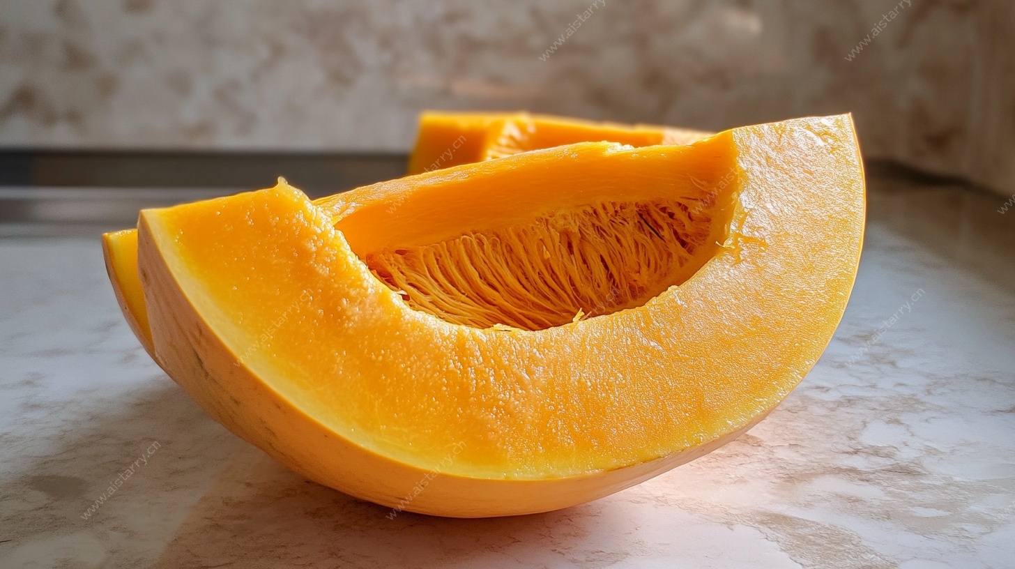 切开的金黄南瓜