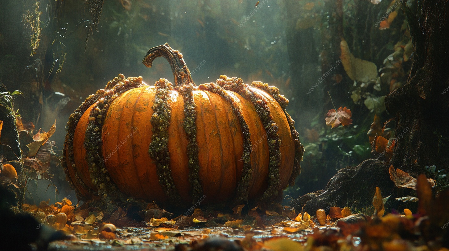 奇幻森林中的巨型南瓜