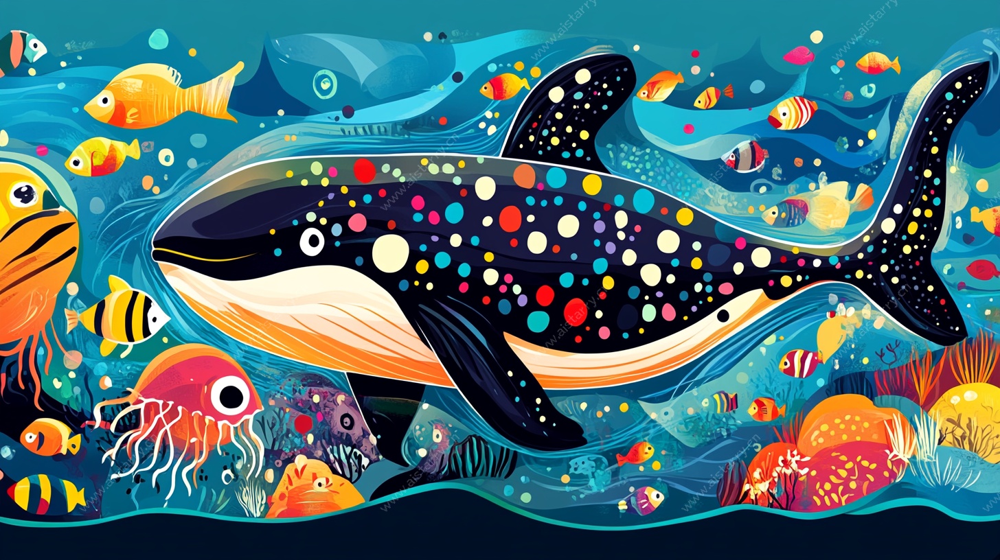 欢乐海洋世界的多彩鲸鱼