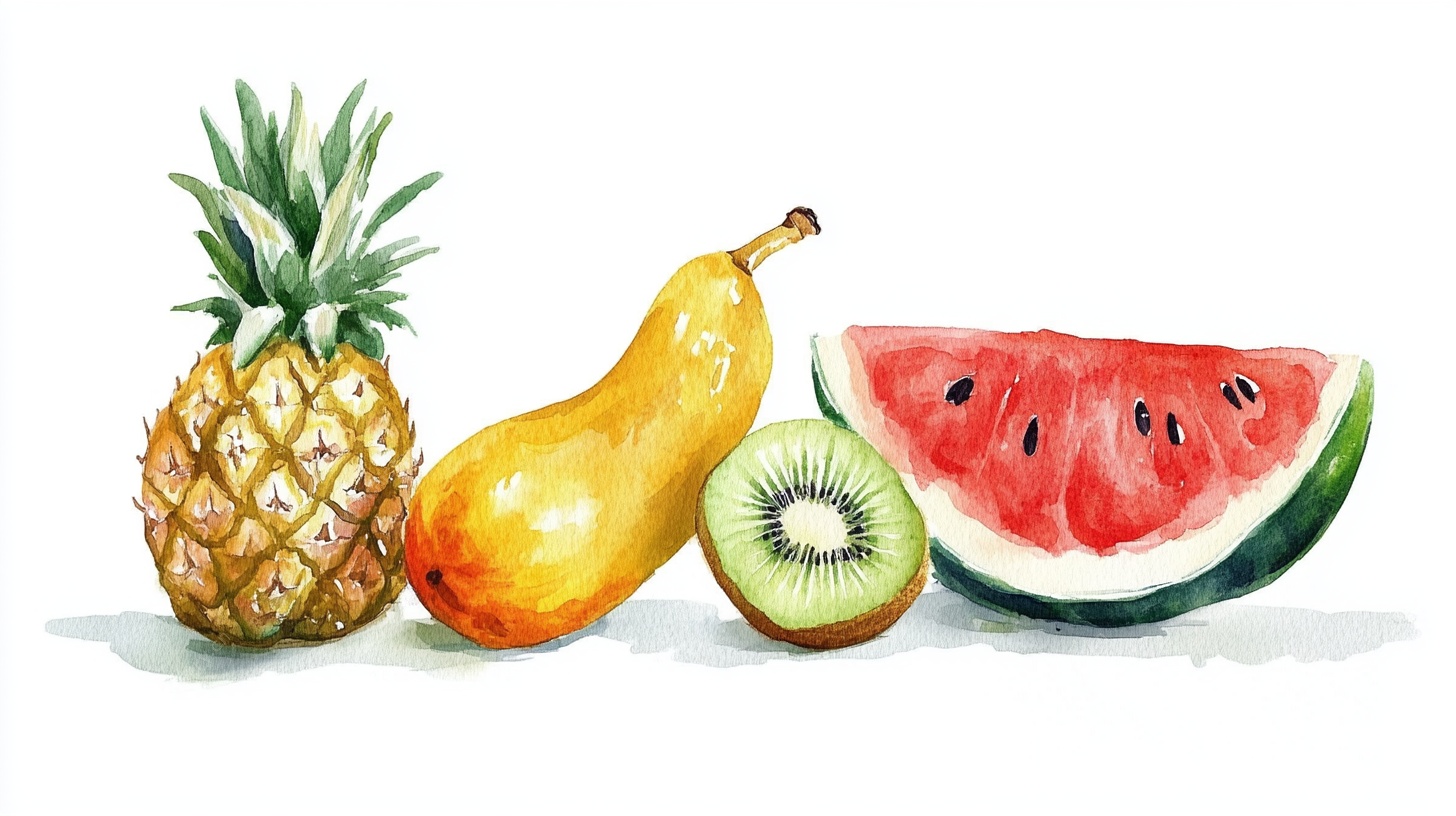 水彩绘水果组合