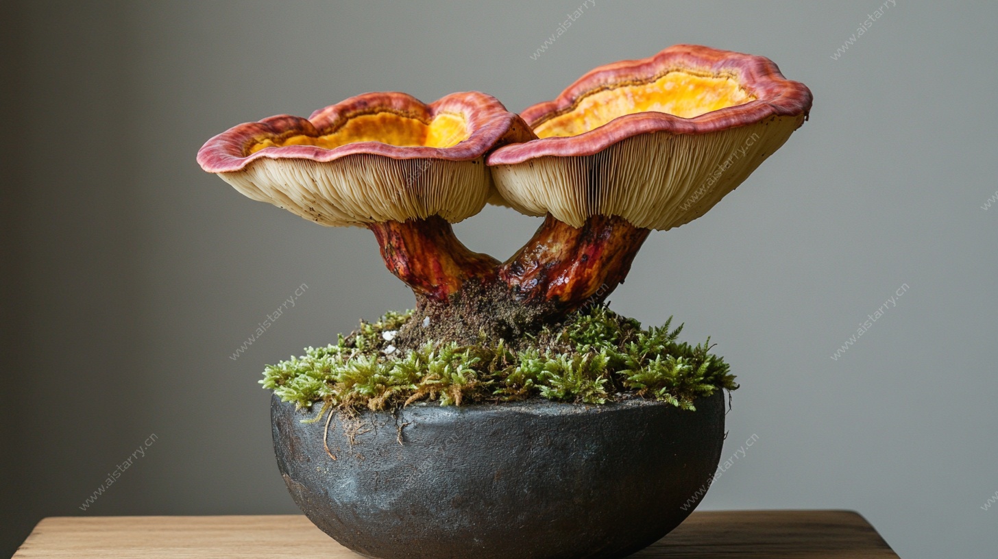 灵芝盆景摆件 独特艺术感