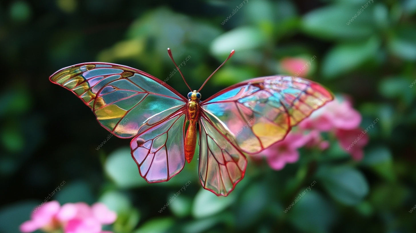 梦幻彩翼蝴蝶飞舞瞬间