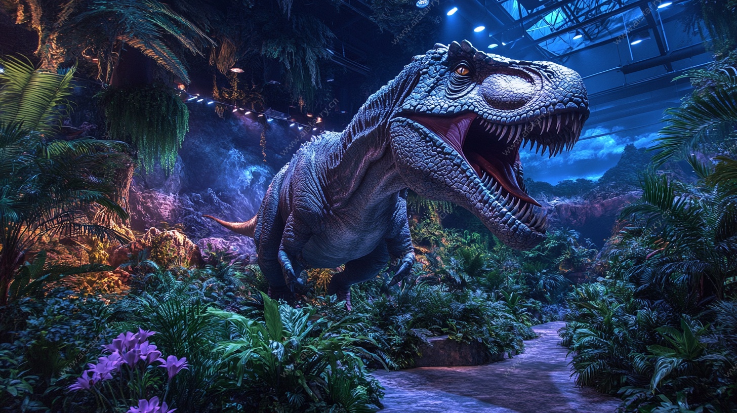 逼真恐龙置身奇幻丛林