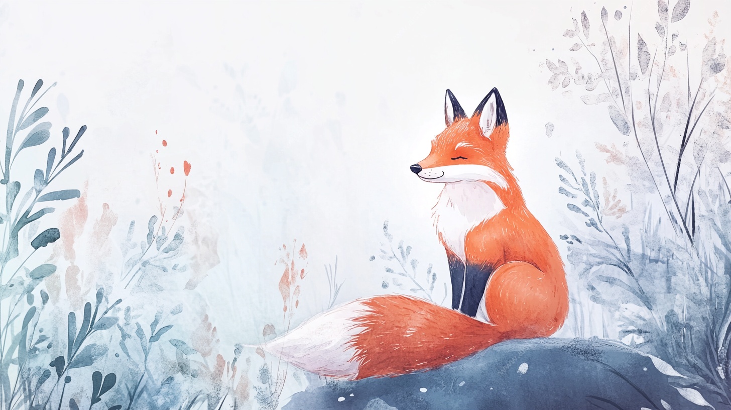 雪林中的红狐