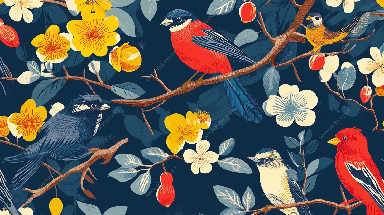花鸟图案背景图
