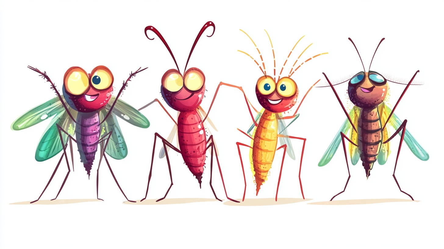 四只欢乐小昆虫