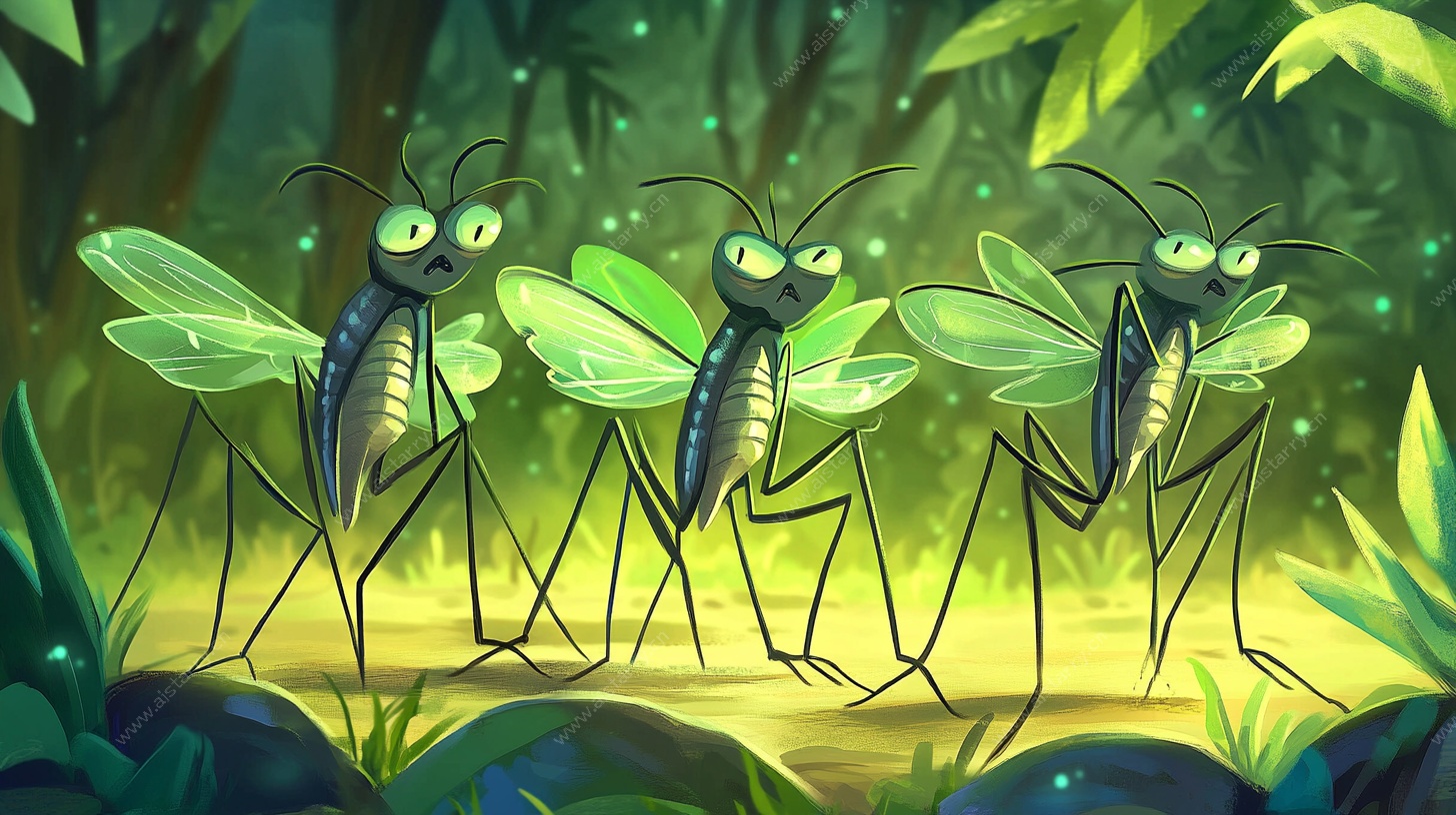 三只螳螂的森林奇遇