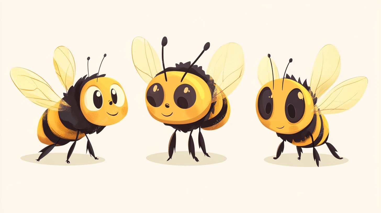 三只可爱小蜜蜂